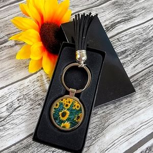 Sunflower Fringe Keychain